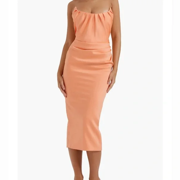 strapless open back dress Rent HOUSE OF CB Persephone Corset Dress – Dress for a Night main image 0